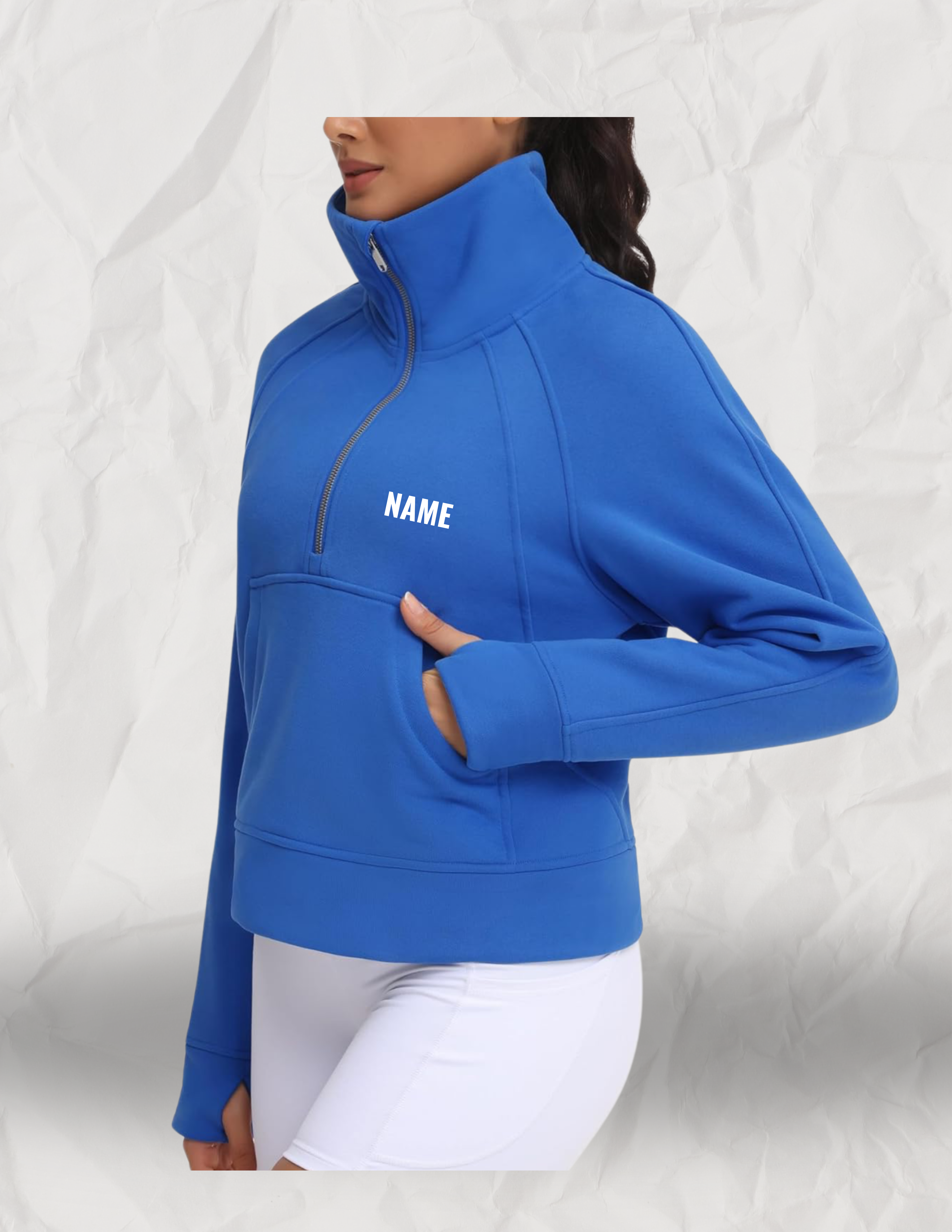 RHINESTONE HALF ZIP
