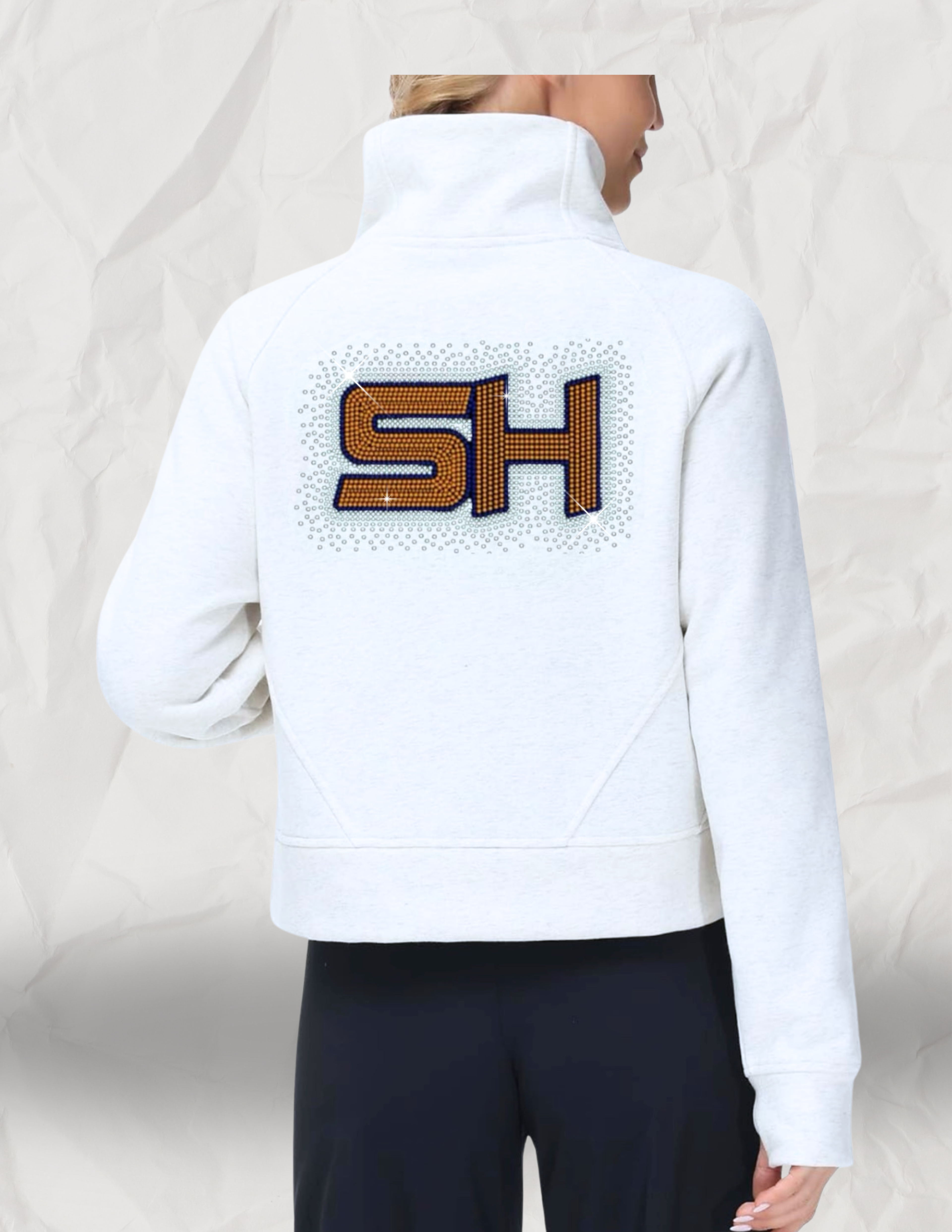 RHINESTONE HALF ZIP