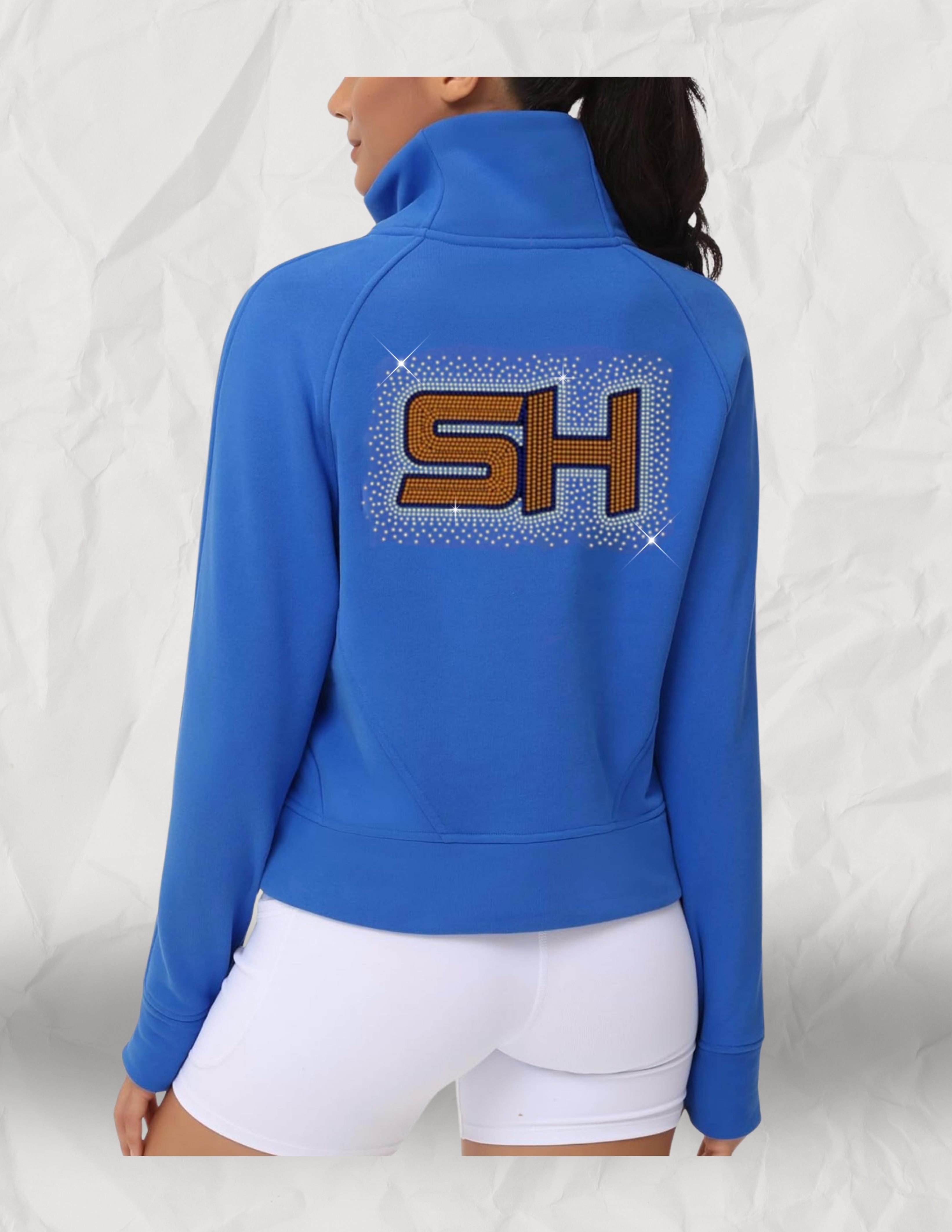 RHINESTONE HALF ZIP