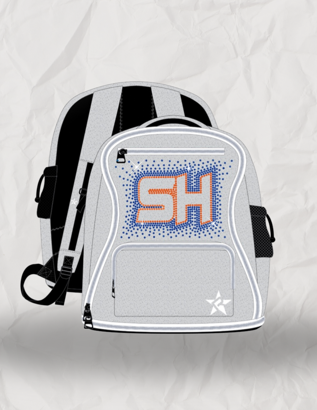 SH RHINESTONE REBEL BACKPACK - OPALESCENT
