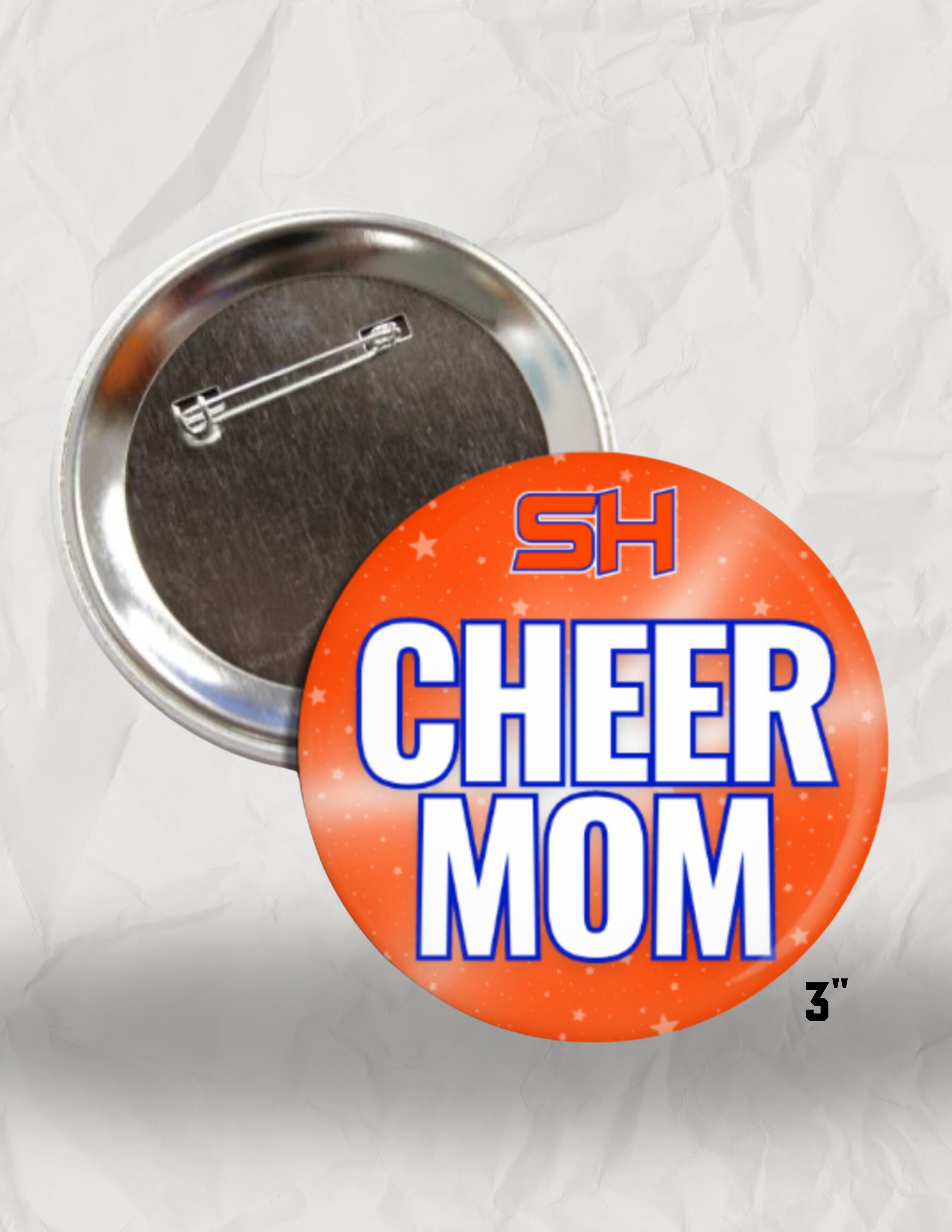 CHEER MOM BUTTON