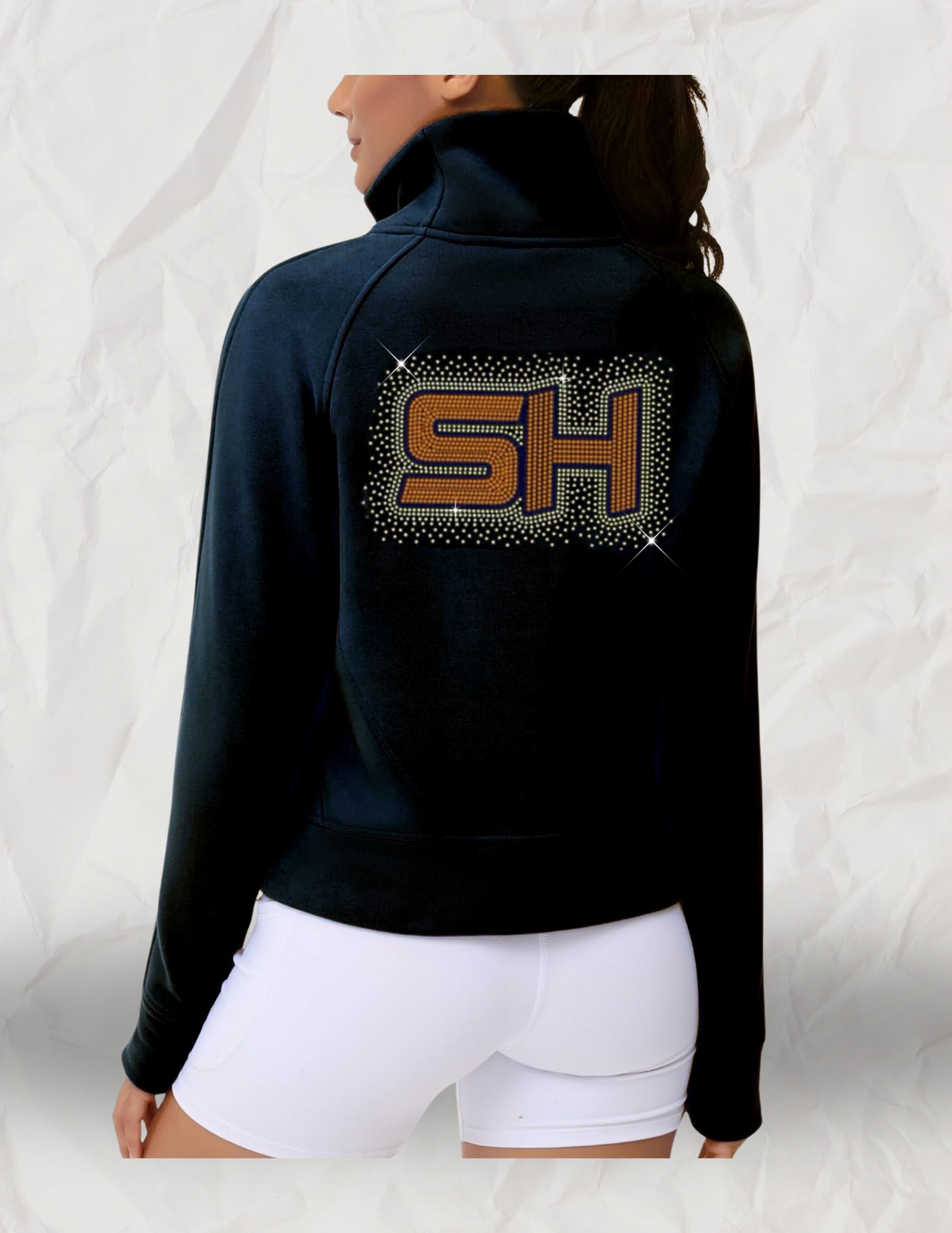 RHINESTONE HALF ZIP